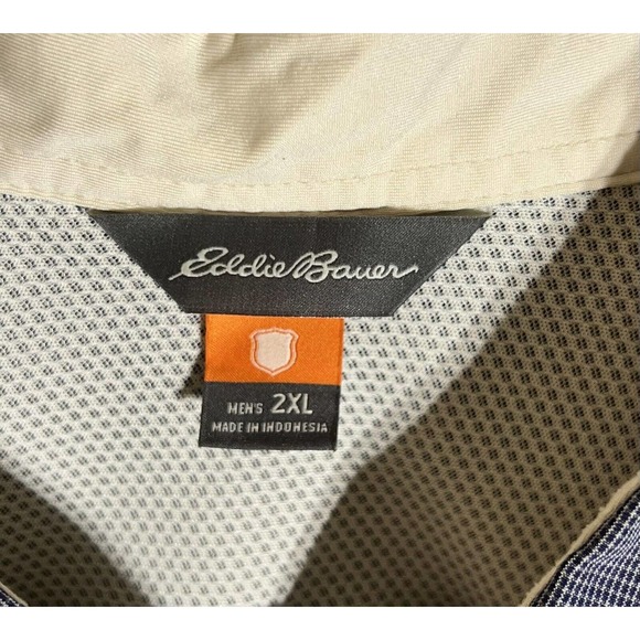 Eddie Bauer Sport Shop Short Sleeve Back Button Up Shirt Mens Size 2XL Vented - Picture 3 of 7